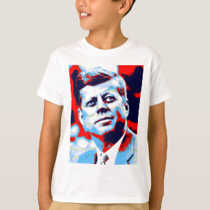 アーポップ・アートのトJFKジョン・F・ケネディ・レッド・ブルー Tシャツ