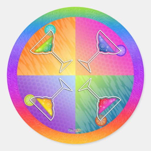 アーポップ・アートのトMARGARITASステッカー（丸） ラウンドシール (正面)