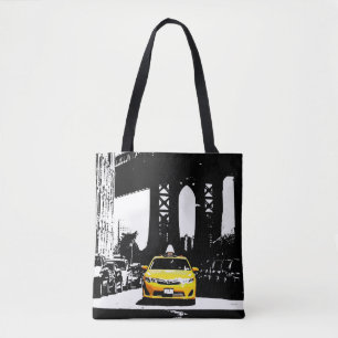 アーポップ・アートのトNYCニューヨークイエロータクシブルックリンブリッジ トートバッグ