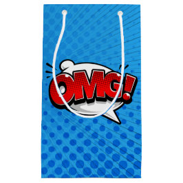 アーポップ・アートのトOMG！オン・ブルー スモールペーパーバッグ