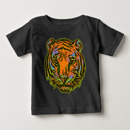アーポップ・アートのトTIGER HEAD +あなたのバックガー。&アイディア ベビーTシャツ (正面)