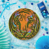 アーポップ・アートのトTIGER HEAD +あなたのバックガー。&アイディア ペーパープレート (パーティー)