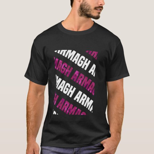アーマグ迷彩柄パターンピンクカモフラージュ Tシャツ (正面)