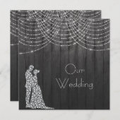 アーマーのクリスタル輝くライト結婚ナイト 招待状 (正面/裏面)