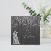 アーマーのクリスタル輝くライト結婚ナイト 招待状 (スタンド正面)