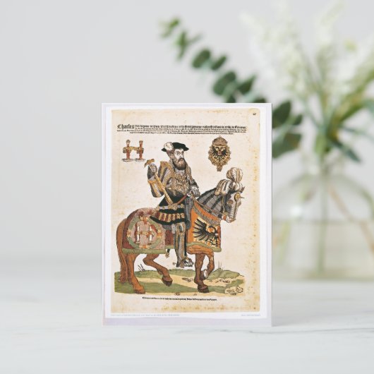 アーマーのチャールズ5世の馬術ポートレート ポストカード (スタンド正面)