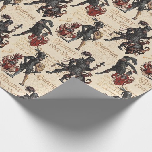 アーマーの貴族の騎士中世軍隊大会 ラッピングペーパー (角)