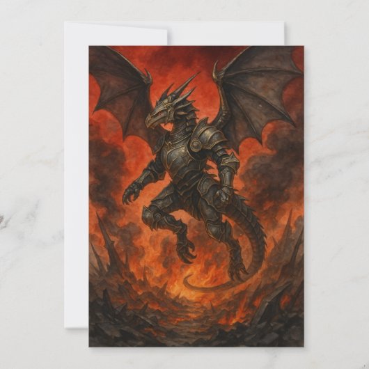 アーマードブラックドラゴンウォリアー誕生日 招待状 (裏面)