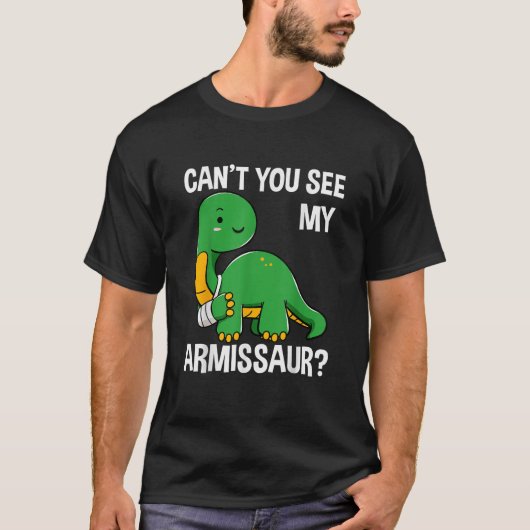 アーミサウルスの骨折 腕のケガ 恐竜の回復 Tシャツ (正面)