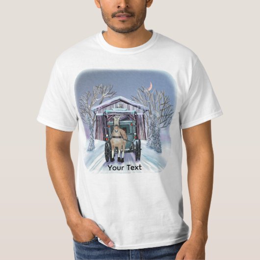 アーミッシュの冬の屋根付き橋 Tシャツ (正面)