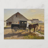 アーミッシュの馬車の絵画 ポストカード (正面)