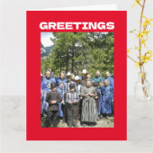 アーミッシュ ユーモア クリスマス グリーティング カード (黄色い花)