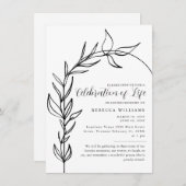 アーミニマルチお祝いのライフ招待状 招待状 (正面/裏面)