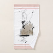 アーミニマルモダントスタイル白い灰色のピンク バスタオルセット (ハンドタオル)