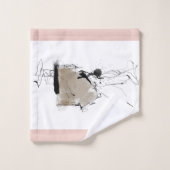 アーミニマルモダントスタイル白い灰色のピンク バスタオルセット (ウォッシュタオル)