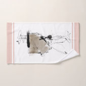 アーミニマルモダントスタイル白い灰色のピンク バスタオルセット (ハンドタオル)