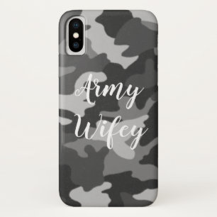 アーミーウィフェイウィンターグレー迷彩柄iPhoneケース iPhone X ケース