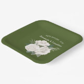 アーミーエレガントグリーンとホワイトローズ結婚ズ ペーパープレート (傾斜あり)