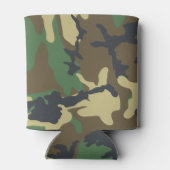 アーミーカモフラージュ狩り魚釣りグリーンブラウン 缶クーラー (裏面)