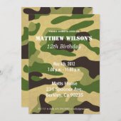 アーミーカモフラージュ 招待状 (正面/裏面)