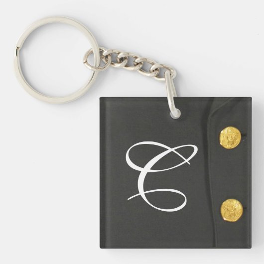 アーミークラスAユニフォームドレスグリーンのキーチェーン キーホルダー (正面)