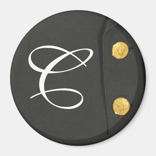 アーミークラスAユニフォームドレスモノグラムイニシャル磁石 マグネット (正面)