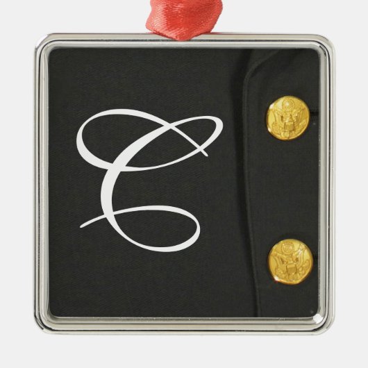 アーミークラスAユニフォームドレモノグラムイニシャルオーナメント メタルオーナメント (正面)