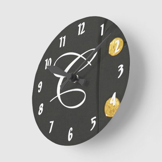 アーミークラスAユニフォームモノグラムイニシャル壁時計 ラウンド壁時計 (傾斜)