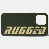 アーミーグリーンと金ゴールド堅牢ギーク Case-Mate iPhoneケース (裏面 (横))