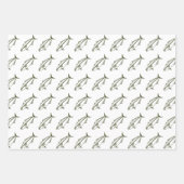 アーミーグリーンのアンバージャックが白に大 ラッピングペーパーシート (正面3)