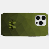 アーミーグリーンのグラデーション幾何学メッシュモノグラム Case-Mate iPhoneケース (裏面 (横))