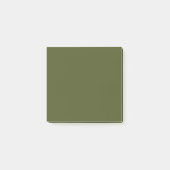 アーミーグリーンのシンプルな3"×3" ポストイット (正面)