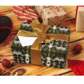 アーミーグリーンのヤシの葉の影パターン ラッピングペーパー