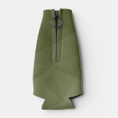 アーミーグリーンのライトジオメトリックメッシュパターンモノグラム ボトルクーラー (裏面)