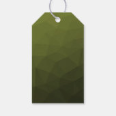 アーミーグリーンオリーブジオメトリックメッシュパターンモノグラム ギフトタグ (裏面)