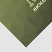 アーミーグリーンオリーブジオメトリックメッシュパターンモノグラム 薄葉紙 (詳細)