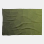 アーミーグリーンオリーブ勾配幾何学的メッシュパターン キッチンタオル (横)