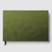 アーミーグリーンオリーブ勾配幾何学的メッシュパターン ゲストブック (正面)
