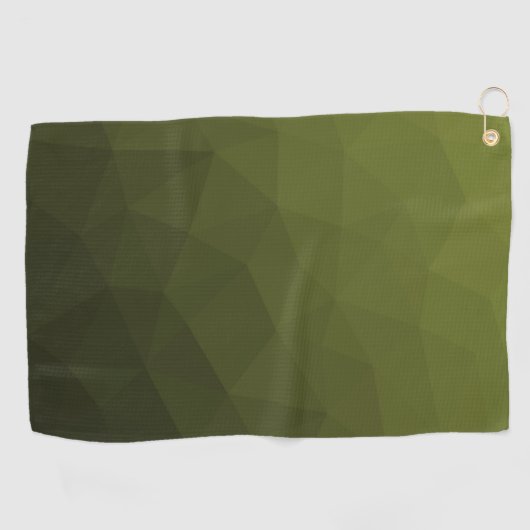 アーミーグリーンオリーブ勾配幾何学的メッシュパターン ゴルフタオル (横)