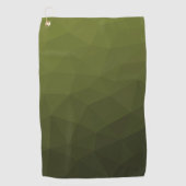 アーミーグリーンオリーブ勾配幾何学的メッシュパターン ゴルフタオル (正面)