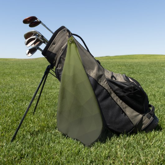 アーミーグリーンオリーブ勾配幾何学的メッシュパターン ゴルフタオル (グリーン)