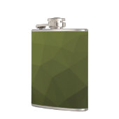 アーミーグリーンオリーブ勾配幾何学的メッシュパターン フラスク (左)