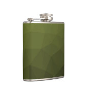 アーミーグリーンオリーブ勾配幾何学的メッシュパターン フラスク (右)