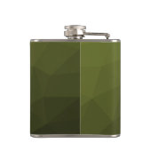 アーミーグリーンオリーブ勾配幾何学的メッシュパターン フラスク (裏面)