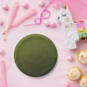 アーミーグリーンオリーブ勾配幾何学的メッシュパターン ペーパープレート (パーティー)