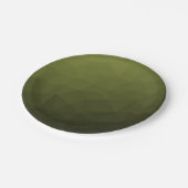 アーミーグリーンオリーブ勾配幾何学的メッシュパターン ペーパープレート (アングル)