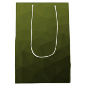 アーミーグリーンオリーブ勾配幾何学的メッシュパターン ミディアムペーパーバッグ (裏面)