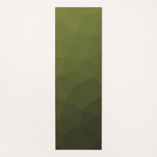 アーミーグリーンオリーブ勾配幾何学的メッシュパターン ヨガマット (正面)
