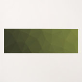 アーミーグリーンオリーブ勾配幾何学的メッシュパターン ヨガマット (正面(横))