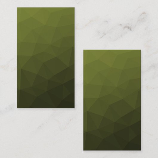 アーミーグリーンオリーブ勾配幾何学的メッシュパターン 名刺 (正面/裏面)